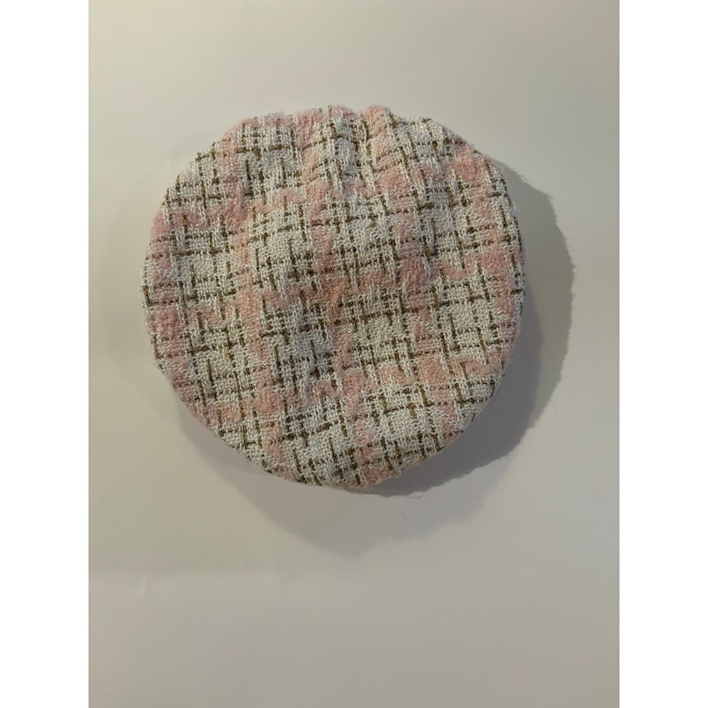 Baby Girl Pink Gold Metallic Tweed Beret Hat 12M Lined Boucle Chanel-Style